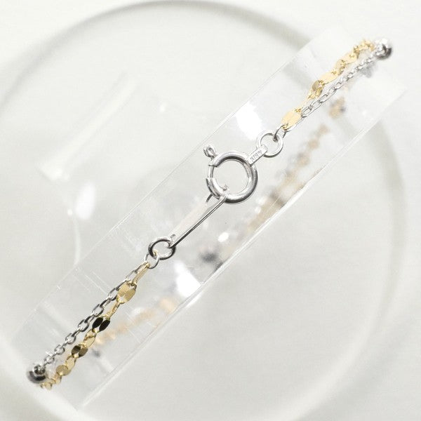 18K Yellow Gold & White Gold Bracelet for Women - Elegant Stackable Bangle Jewelry for Wedding, Anniversary & Everyday Wear