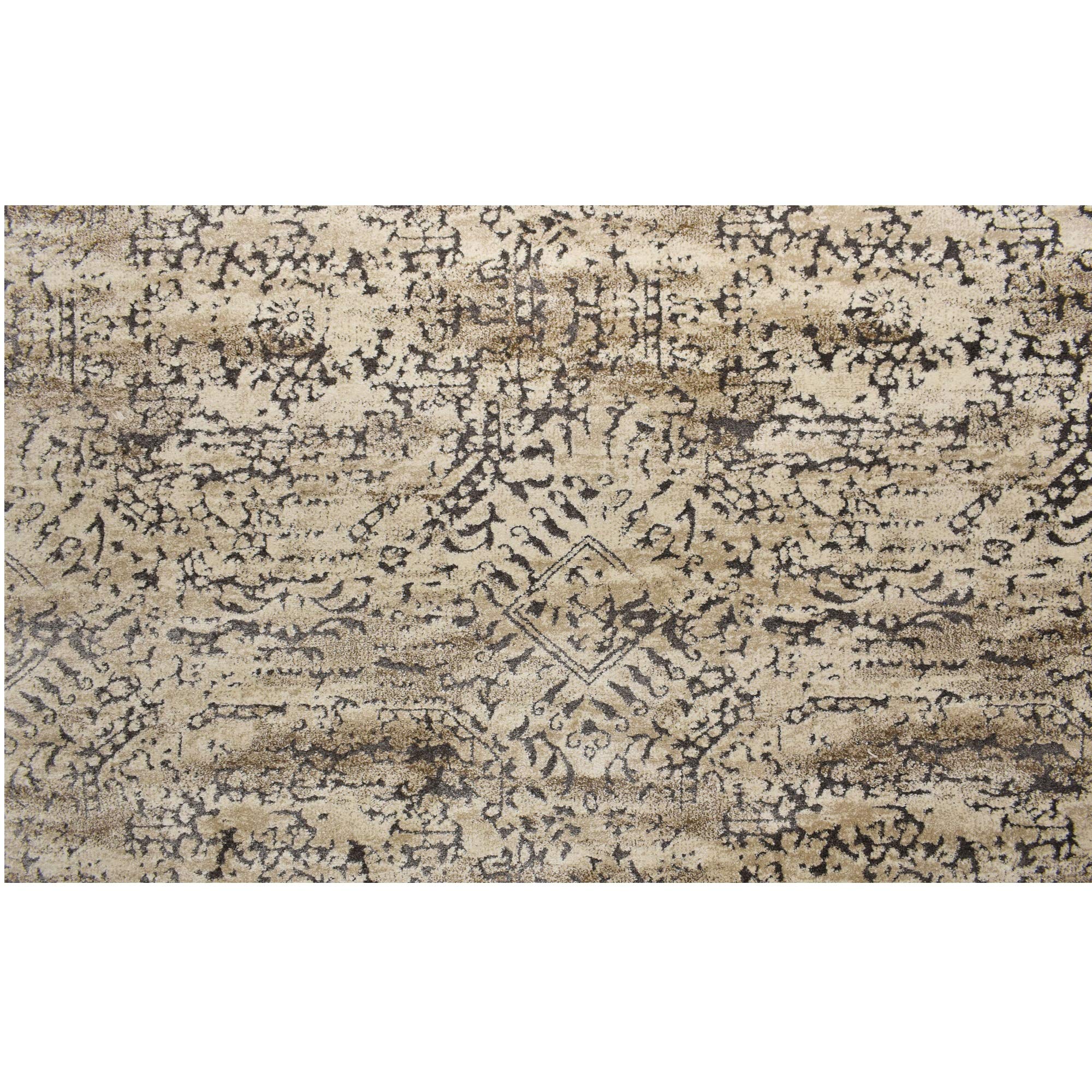 Kane Carpet 6' Valencia Beige and Brown Round Area Rug - Soft Broadloom Throw Carpet for Living Room, Bedroom, and Office Decor