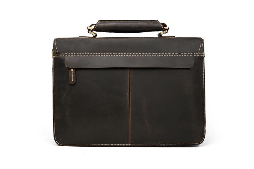 Premium Genuine Brown Leather Crossbody Messenger Briefcase Bag for Men & Women - Perfect for Work, Travel & Everyday Use