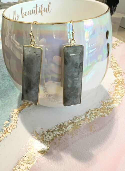 Natural Labradorite Drop Earrings for Women – Handmade Sterling Silver Dangle Earrings | Perfect for Weddings, Parties & Everyday Wear