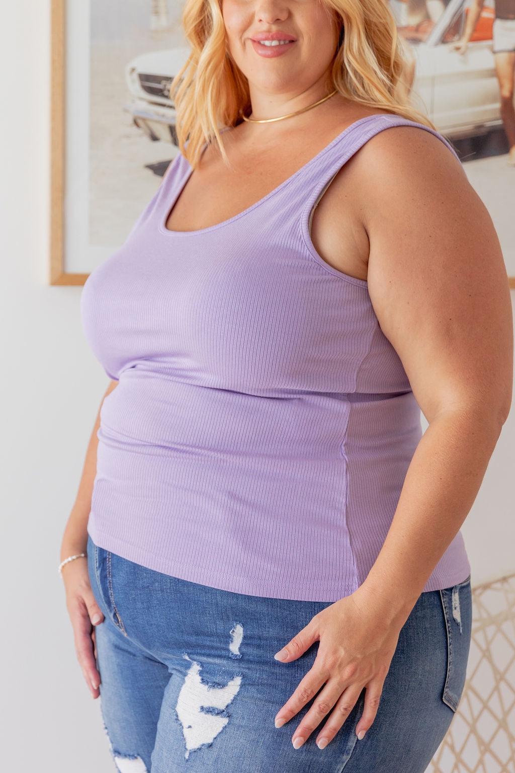 Lavender Billi Tank Top - Women's Floral Print Casual Blouse for Summer | Perfect for Beach Outings, Picnics, and Everyday Wear