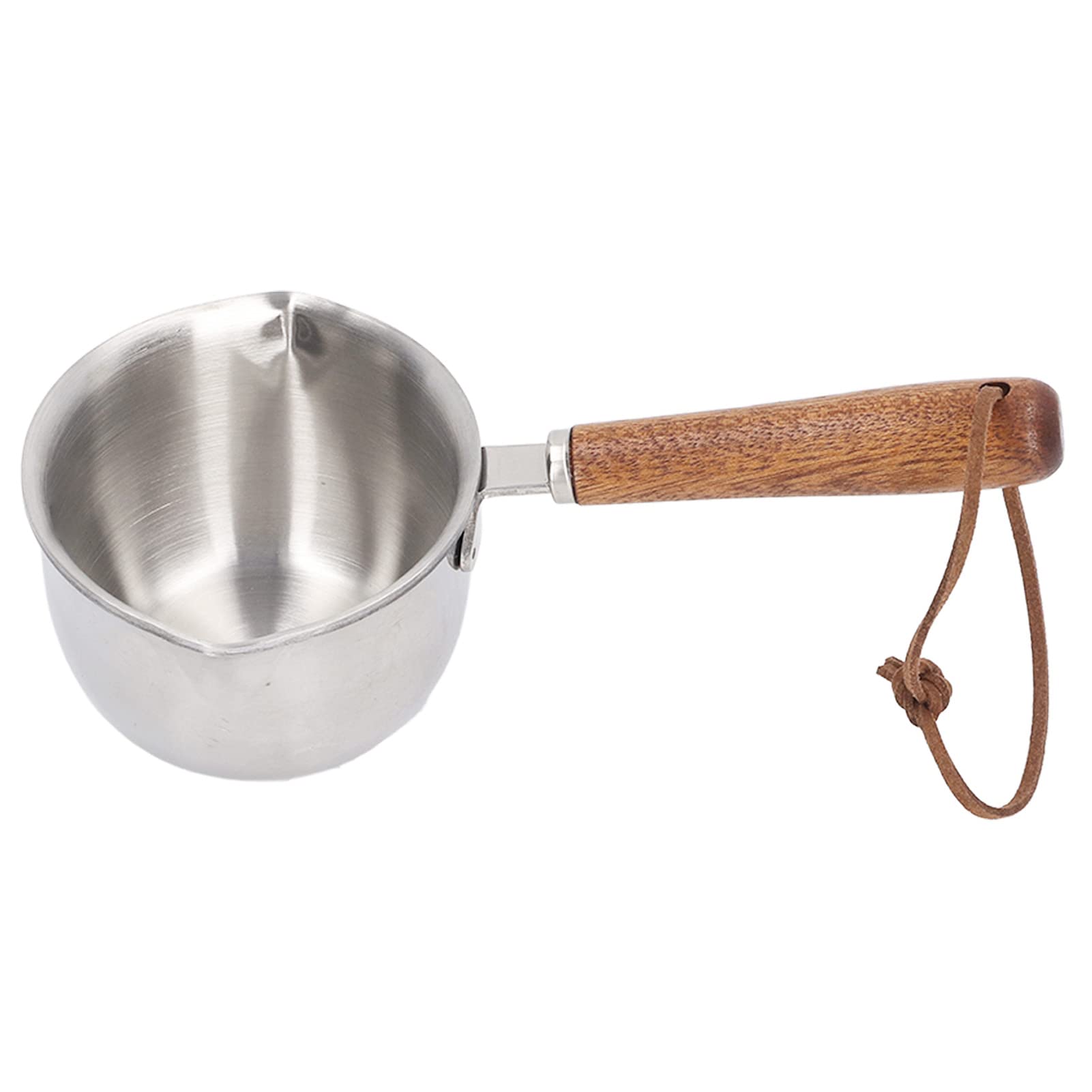 Stainless Steel Melting Pot with Wooden Handle - 3-Layer Multi-Purpose Warmer for Oil, Milk, Chocolate & More - Ideal for Kitchen, Home & Restaurant Use (200ML)