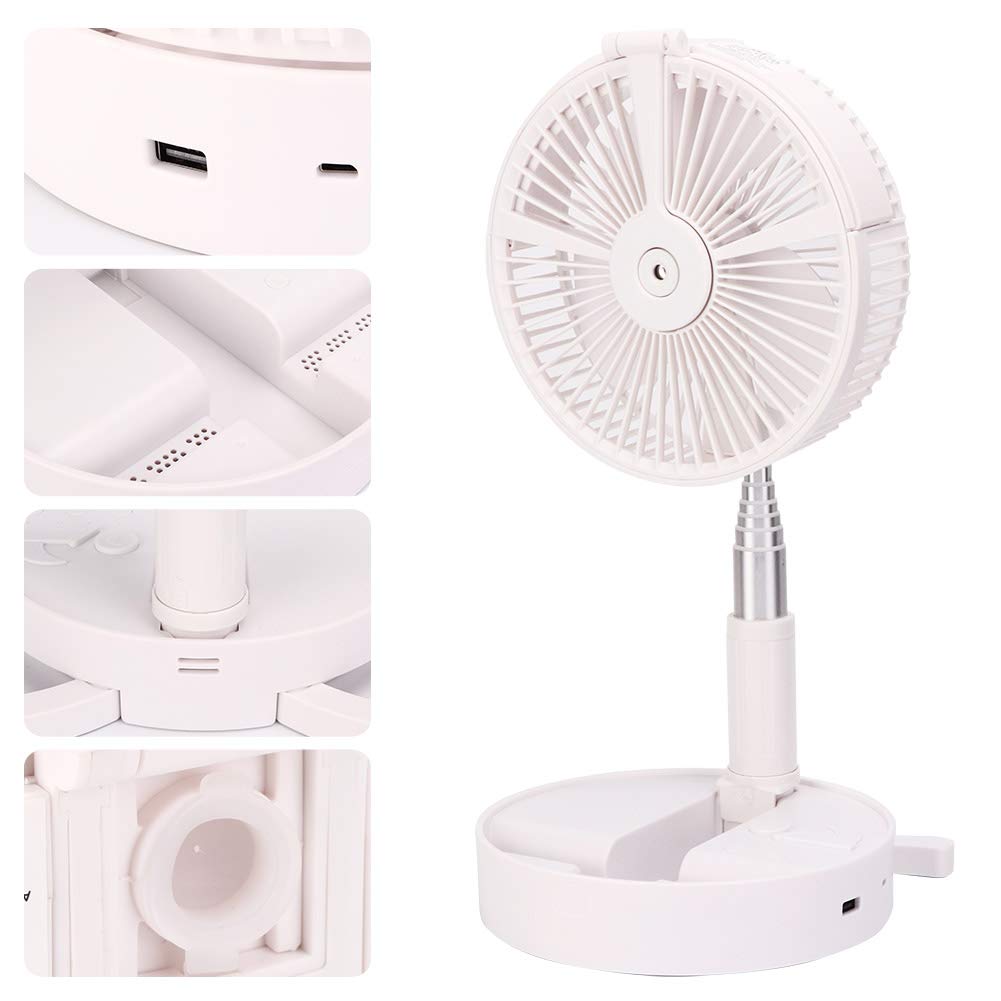 Velaurs Telescopic Fan - Portable USB Rechargeable LED Desk Fan with 6-24 Hours Runtime, Adjustable Height for Home, Office & Travel | Perfect for Desktop, Floor Use & Mobile Phone Cooling