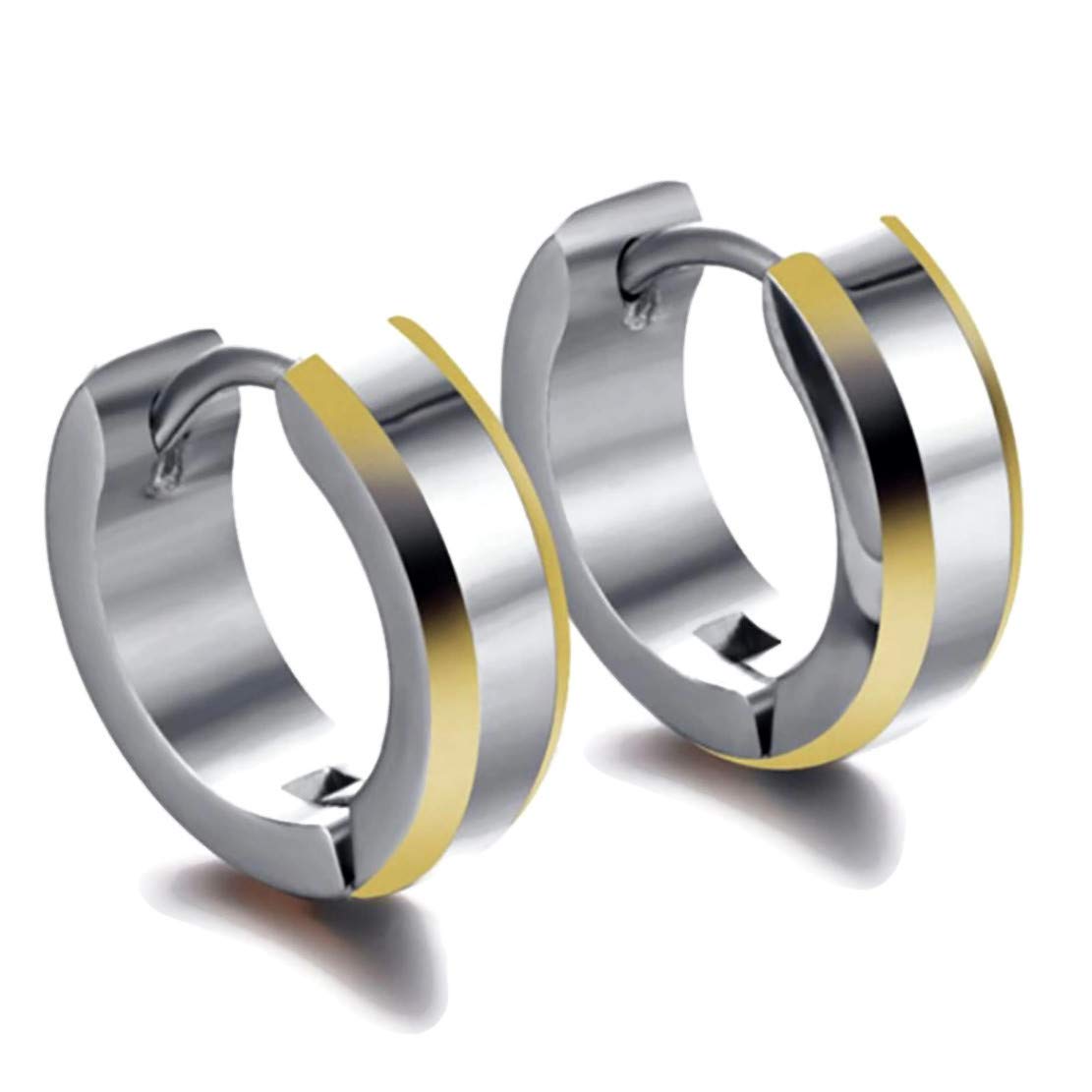 Hypoallergenic Titanium Beveled Edge Earrings for Sensitive Ears - Yellow Gold & Rose Gold Options | Perfect for Daily Wear, Special Occasions & Gift Giving