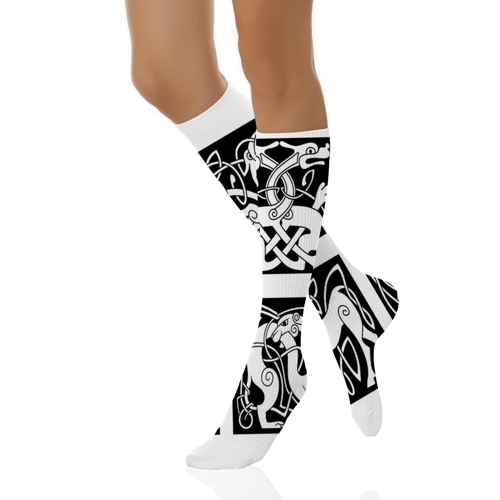 Funny Compression Socks for Women & Men - Winter Warm Socks for Improved Circulation, Running, Athletic, Nurse & Travel - Perfect for Workouts, Medical Use & Cold Weather Activities