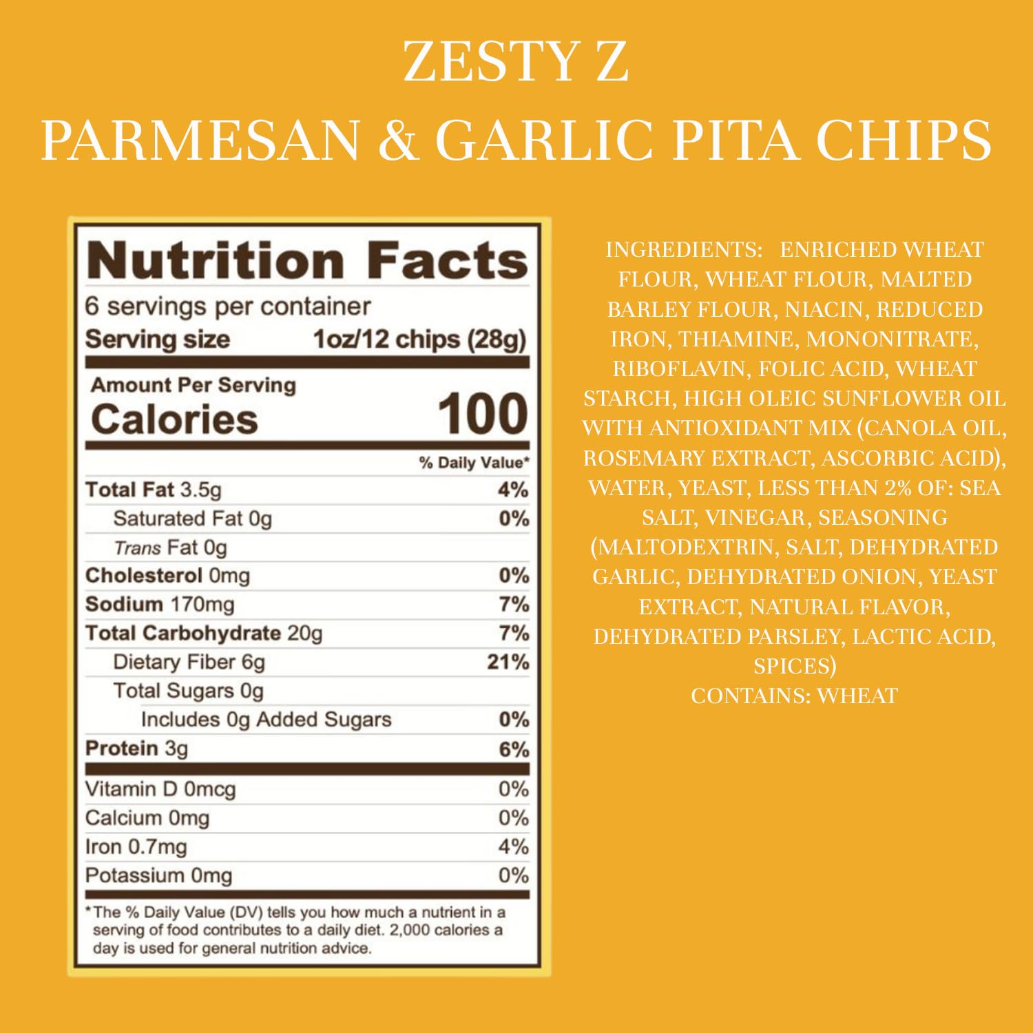 Zesty Z High Fiber Pita Chips Variety Pack - Low Carb Healthy Snacks (100 Calories per Serving) - Sea Salt & Parmesan Garlic Flavors - Perfect for Hummus, Guacamole & Dips - 6oz (Pack of 4) - Ideal for Keto Diet, Weight Loss & Office Snacking