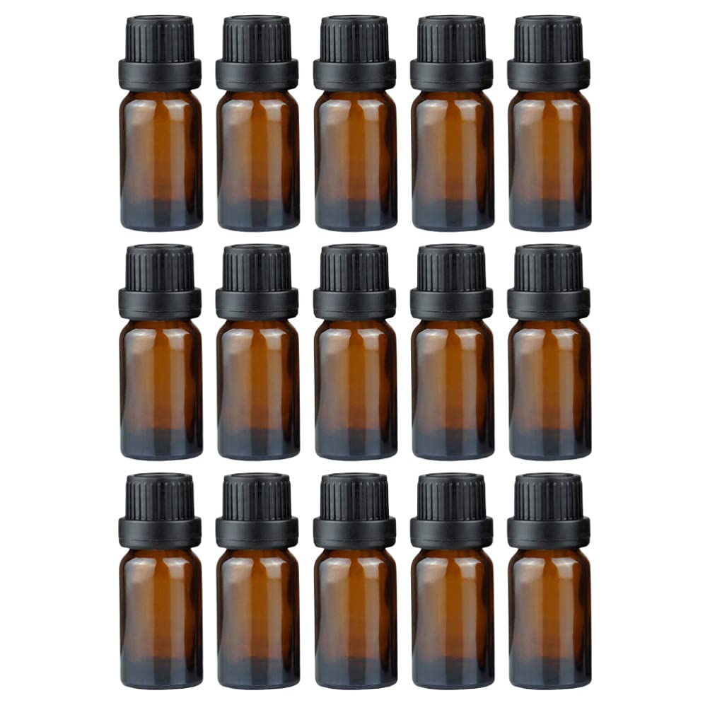 **Refillable Amber Glass Essential Oil Bottles - 6.6x6cm Empty Sample Vials for DIY Blends, Travel, Aromatherapy & Gifts**