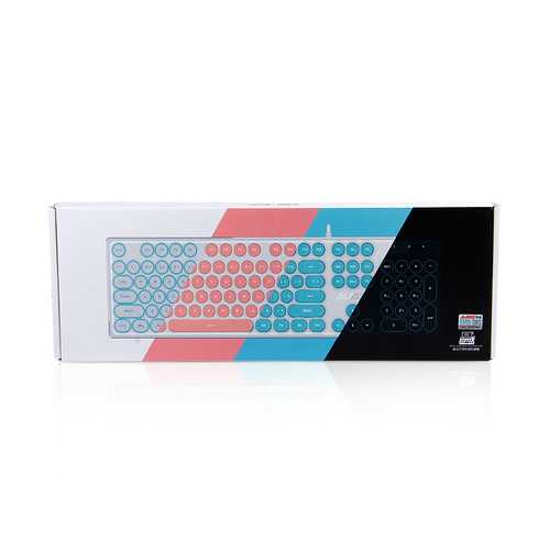 Ajazz AK325 104-Key Backlit Mechanical Keyboard with Round Keycaps - USB Wired Gaming Keyboard for PC/Mac - Ultra Quiet Typing for Office, Gaming & Programming