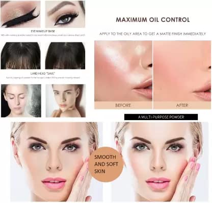 AGLEY Smooth Oil Control Waterproof Loose Powder - Matte Finish Setting Makeup for Oily Skin | Long-Lasting Face Powder for Daily Wear & Special Occasions