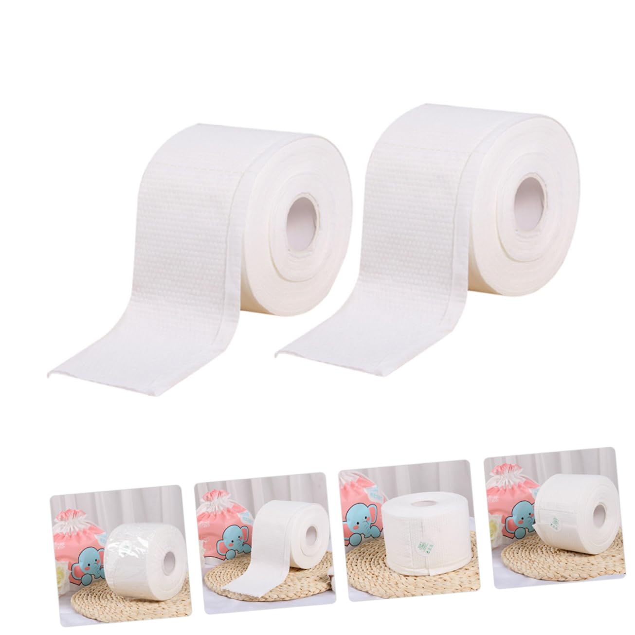 2 Rolls Disposable Makeup Remover Towels - Soft Facial Cleansing Wipes for Gentle Makeup Removal & Skin Care | Perfect for Travel, Gym & Daily Beauty Routine