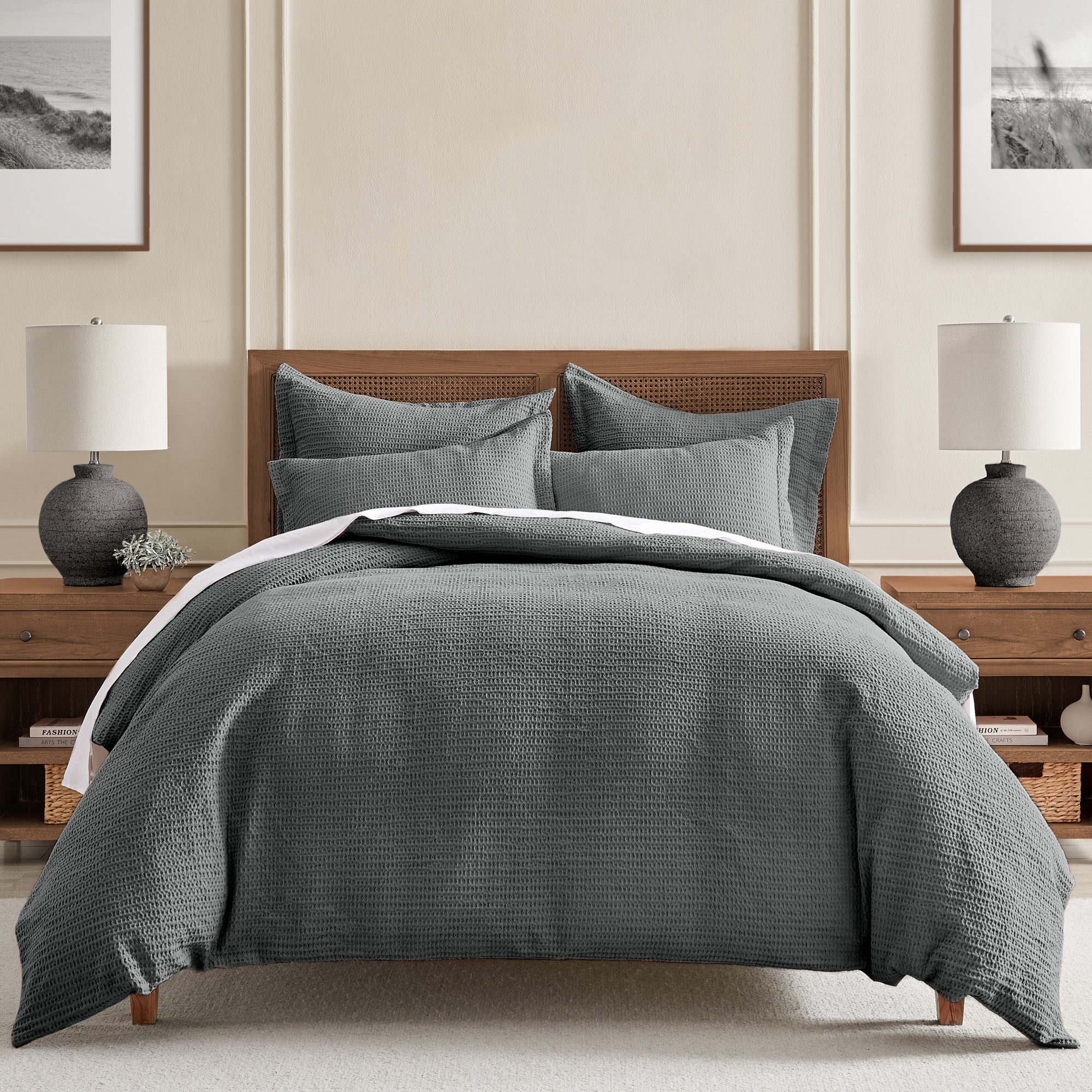 Premium Cloud Waffle Comforter Set - Ultra Soft Breathable Bedding for All Seasons | Cozy Home & Hotel Luxury Bedroom Decor