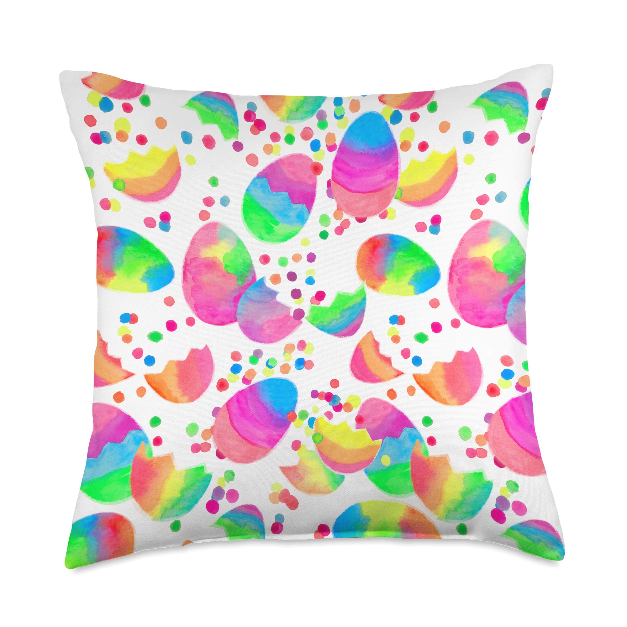 Colorful Mexican Easter Cascarones Confetti Eggs Fiesta Throw Pillow - Perfect for Cinco de Mayo, Easter Decor & Hispanic Home Decor