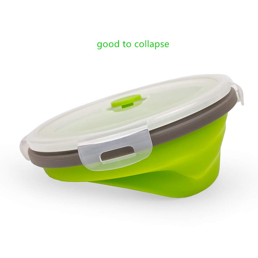 Eco-Friendly Collapsible Food Storage Containers with Lids - 4-Piece Silicone Lunch Box Set, Microwave & Freezer Safe | Perfect for Meal Prep, Office Lunches & Picnics