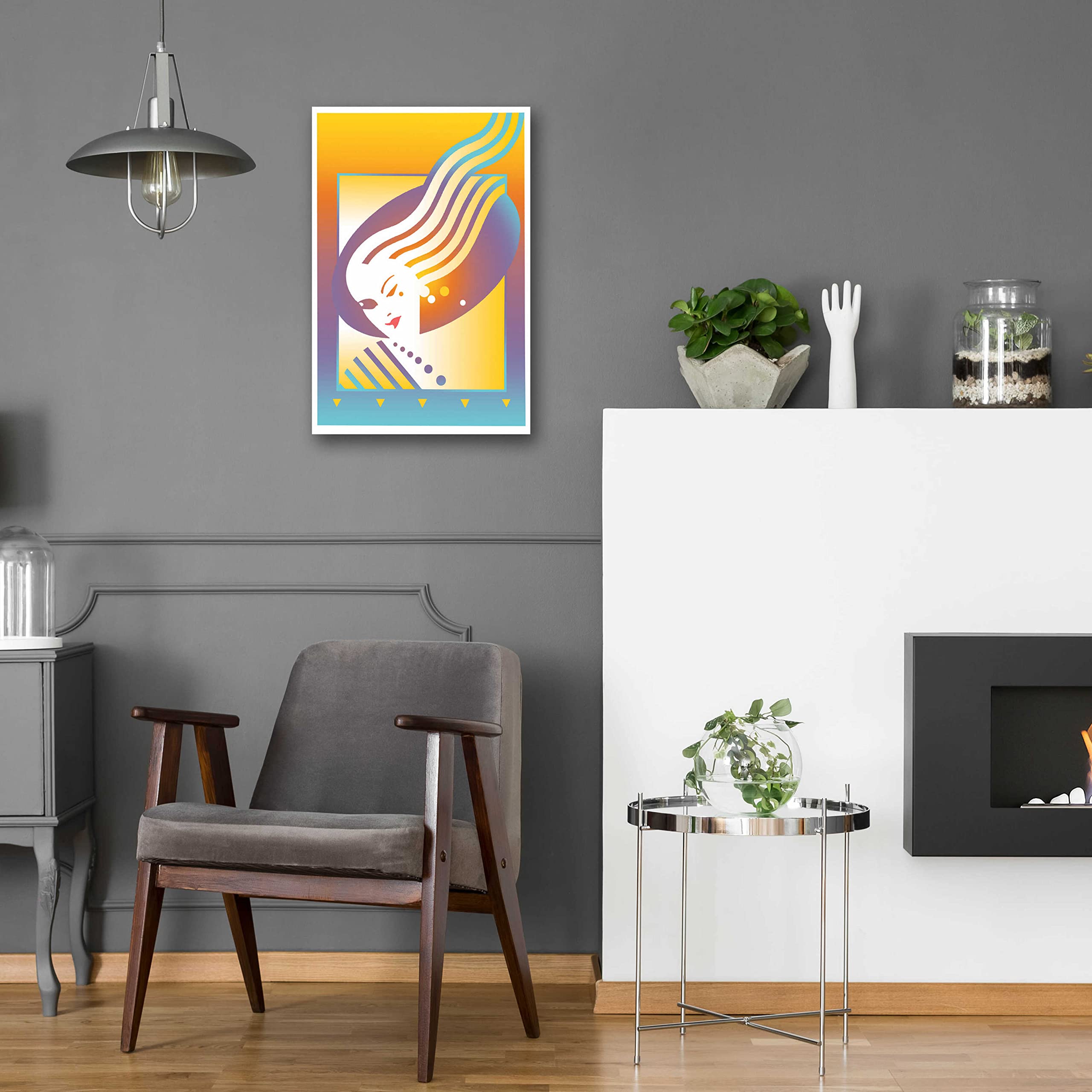 Epic Art 'Salon' by David Chestnutt - 16x24 Inch Acrylic Glass Wall Art Painting - Modern Home & Office Decor for Living Room, Bedroom, Dining Area
