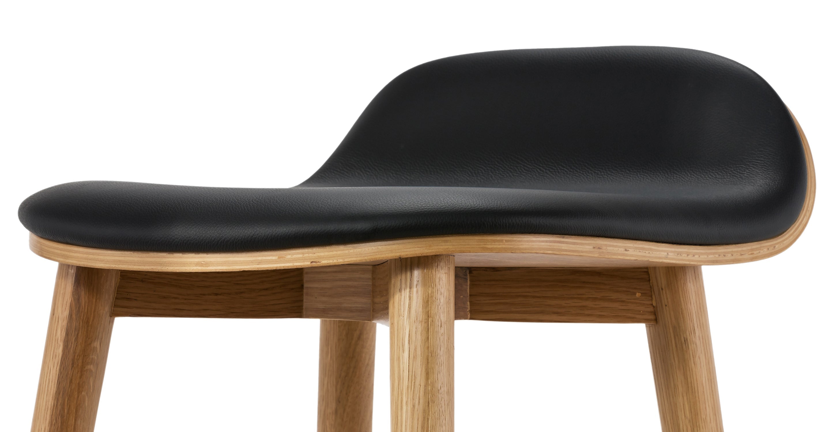 Notello Leather Counter Stool - Modern Bar Stool with Adjustable Height, PU Leather Seat & Metal Base - Perfect for Kitchen Island, Breakfast Bar & Home Decor