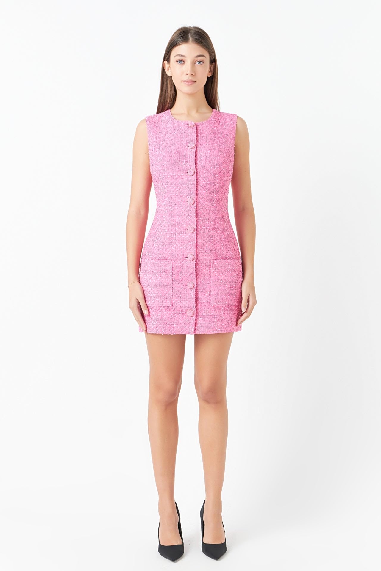 Endless Rose Women's Sleeveless Tweed Mini Dress - Elegant Cocktail Party & Summer Wedding Guest Outfit