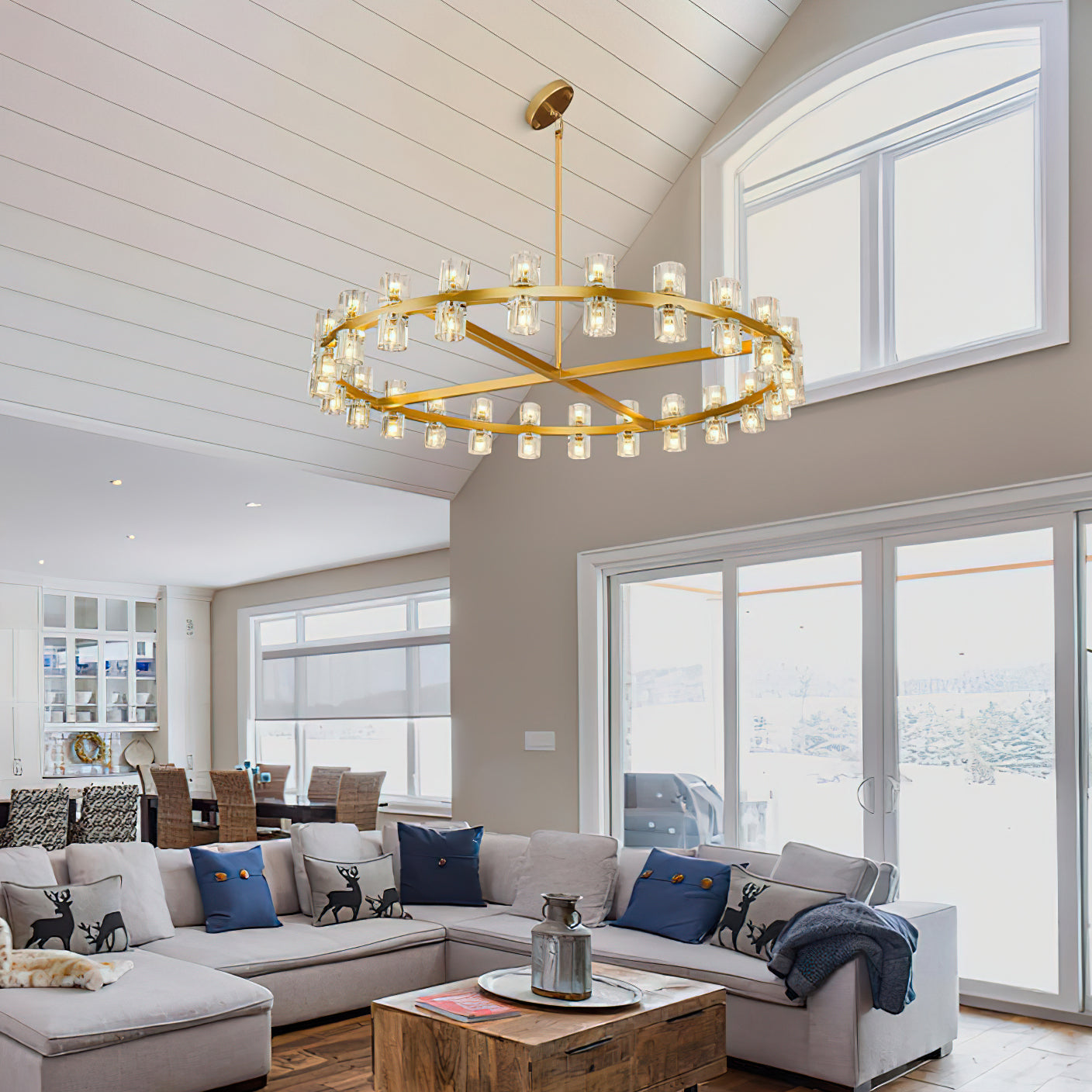 Akolia Crystal Chandelier - Elegant Lighting Fixture for Dining Room, Bedroom & Living Room | Modern Home Decor | Perfect for Weddings & Special Events