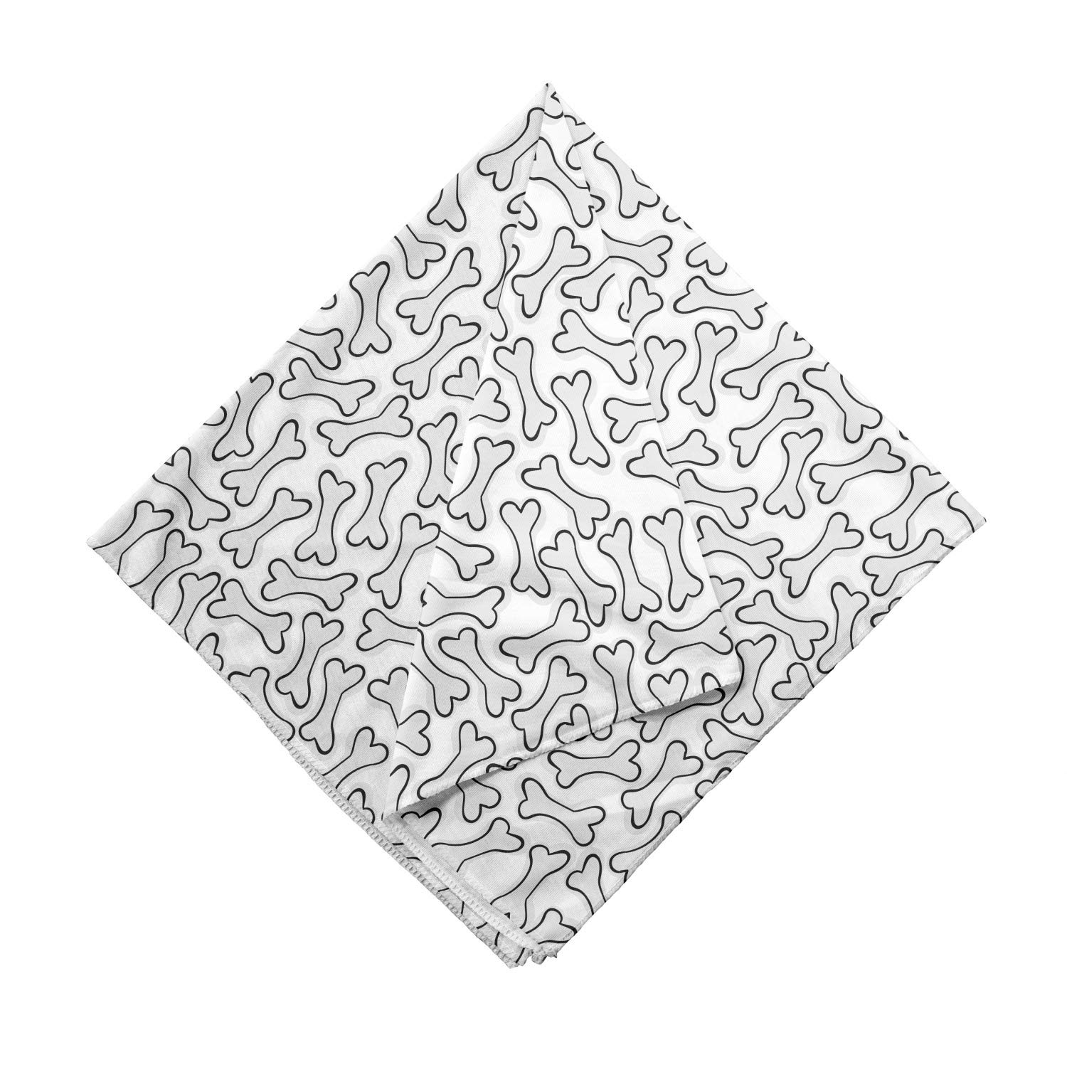 Ambesonne Dog Bones Bandana - Unisex Head and Neck Scarf with Random Bone Print - Perfect for Pet Lovers, Dog Walks, and Outdoor Adventures