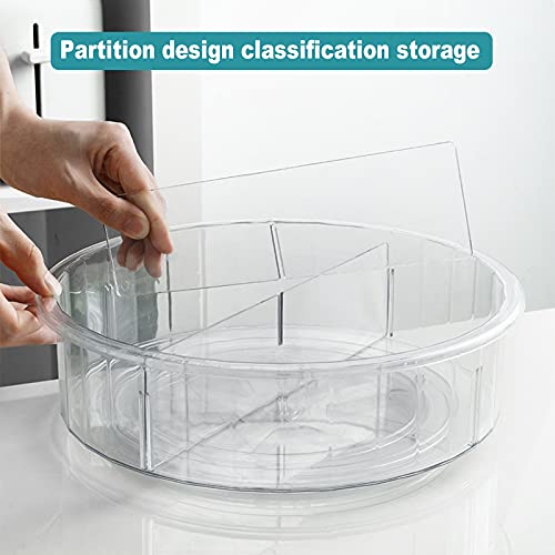 VALINK 360° Rotating Turntable Organizer - Clear Spice Rack for Kitchen, Bathroom & Vanity | Detachable Storage Shelf for Condiment Bottles, Cosmetics & Toiletries | Perfect for Pantry, Countertop & Cabinet Organization
