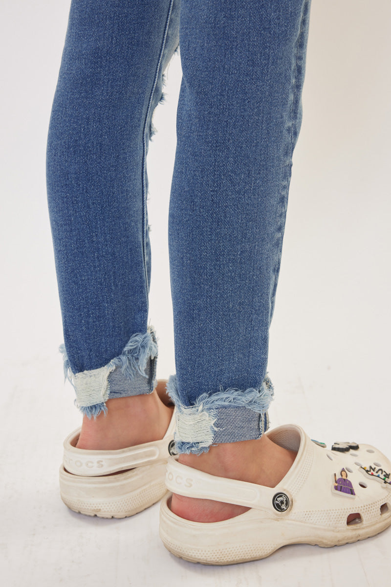 Cole High Rise Ankle Skinny Jeans for Kids - Stretch Denim Pants for Girls & Boys - Comfortable School & Play Outfit