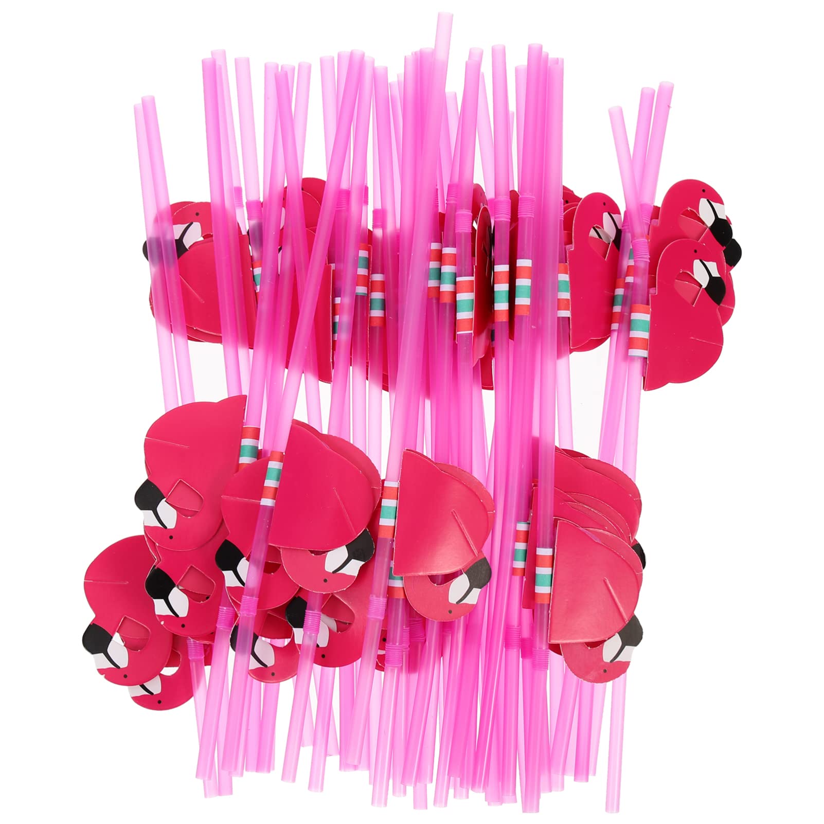 **YARNOW Disposable Drinking Straws 50pcs - Tropical Hawaiian Party Straws with Honeycomb, Slipper, Tree & Flamingo Patterns - Perfect for Luau, Wedding, Birthday Decorations & Summer Cocktail Parties**