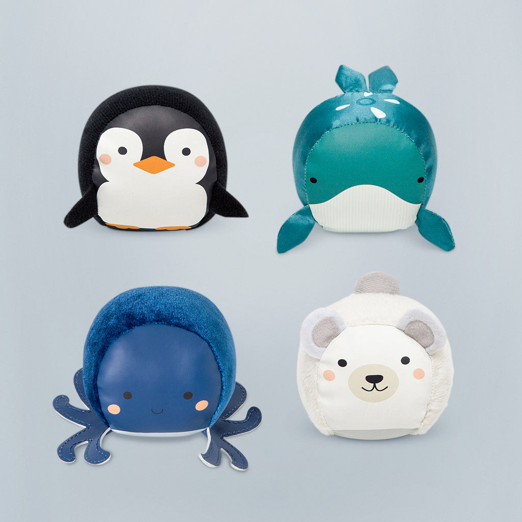 Little Big Friends Set of 4 Roly Poly Ocean-Themed Sensory Balls for Babies & Toddlers - Perfect for Early Learning, Sensory Play and Nursery Decor