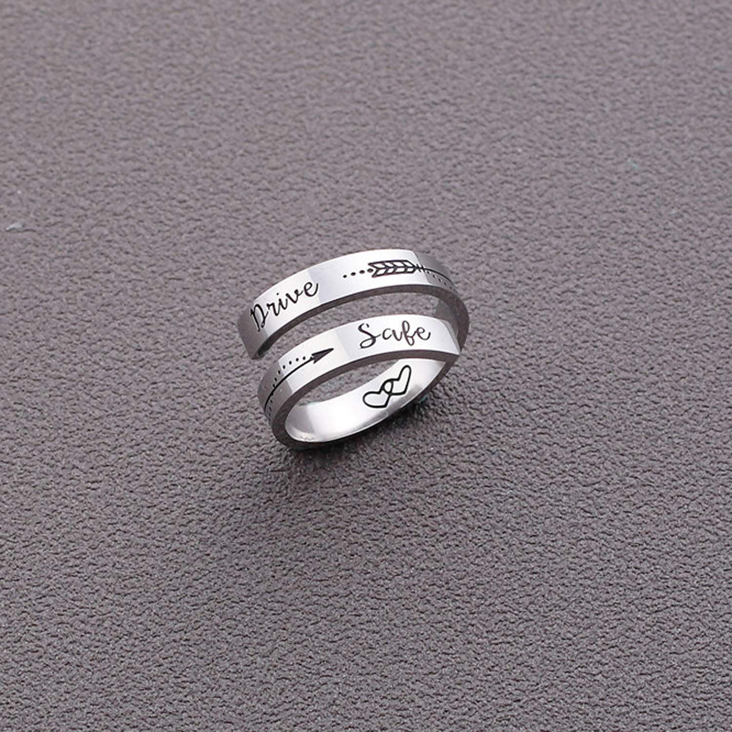 Inspirational Stainless Steel Spiral Wrap Twist Ring for Women - Personalized Encouragement Jewelry, Birthday Gift for Her, Perfect for Daily Wear, Office & Special Occasions