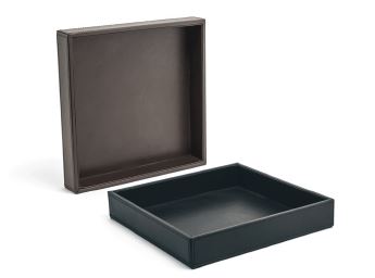 FOH London Square Tray Set of 4 - 10 Inch Decorative Serving Tray for Coffee Table, Dining, and Home Decor | Elegant Tea Tray for Entertaining Guests