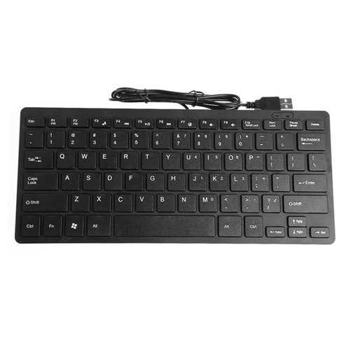78-Key Slim Mini USB Wired Keyboard for Laptop & Desktop Computers - Compact Design for Home Office, Gaming, and Travel Use