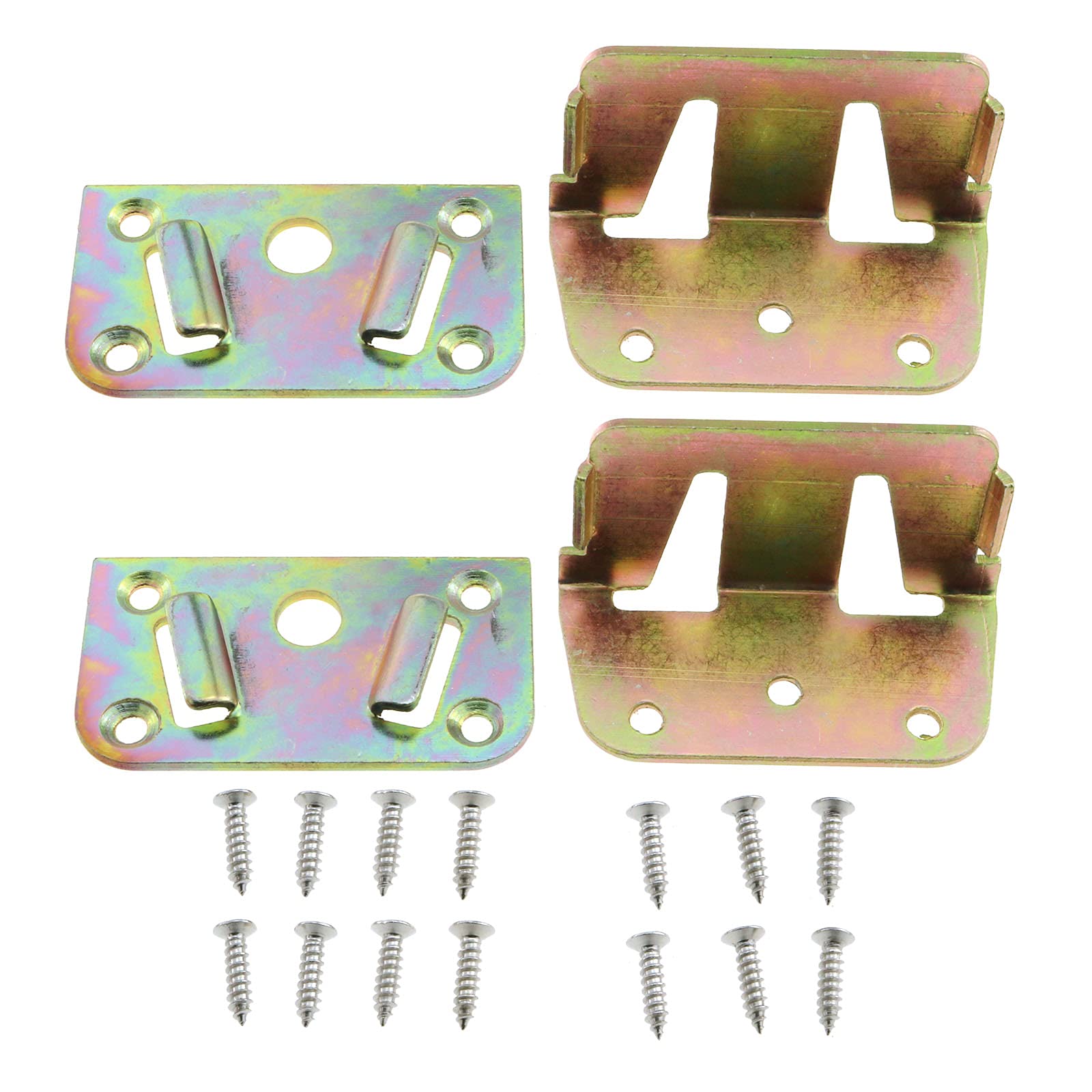 2PCS E-outstanding Bed Rail Brackets - Heavy Duty Wood Bed Rail Fittings & Slat Connectors | Metal Bed Frame Fasteners for Home Furniture Hardware | Perfect for Bed Frame Assembly, Repair & DIY Projects
