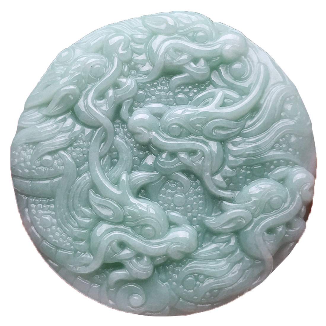 Premium Natural Jadeite Carved 9 Dragon Pendant - AAA Grade Green Jade Amulet for Protection, Wealth & Good Fortune | Feng Shui Jewelry, Spiritual Gift, Meditation Accessory