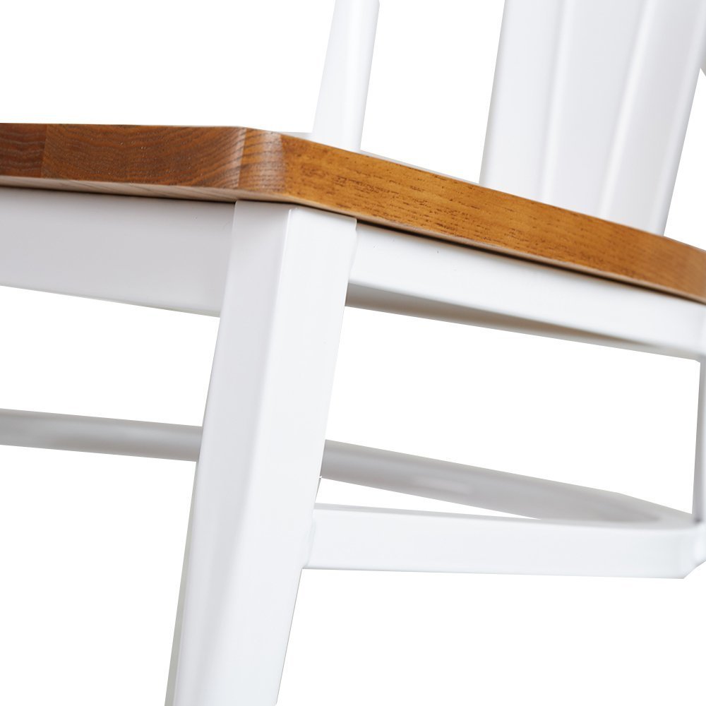 Modern Dining Chairs Set of 2 - White Wooden Seat & Metal Frame Kitchen Side Chairs for Home, Restaurant or Office Use - Comfortable & Durable for Daily Dining, Entertaining Guests or Commercial Spaces