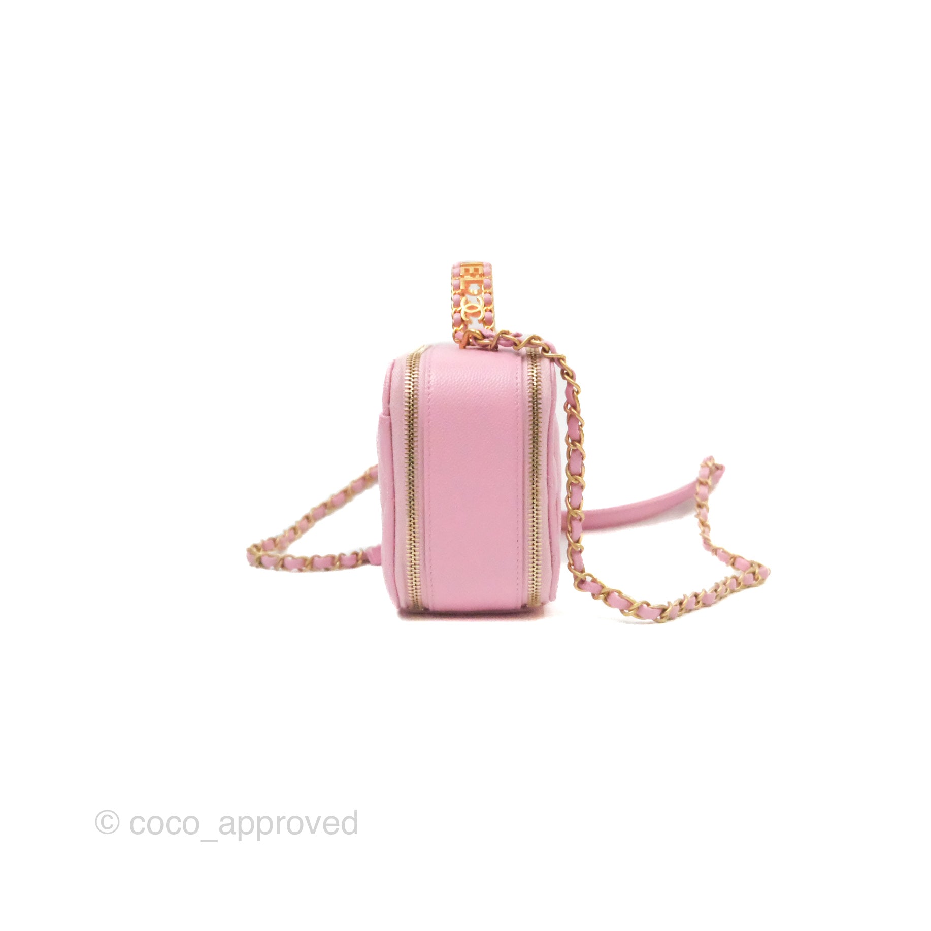 Chanel Caviar Quilted Small Vanity Case Handbag in Light Pink - Luxury Crossbody Bag for Women, Perfect for Date Night & Special Occasions