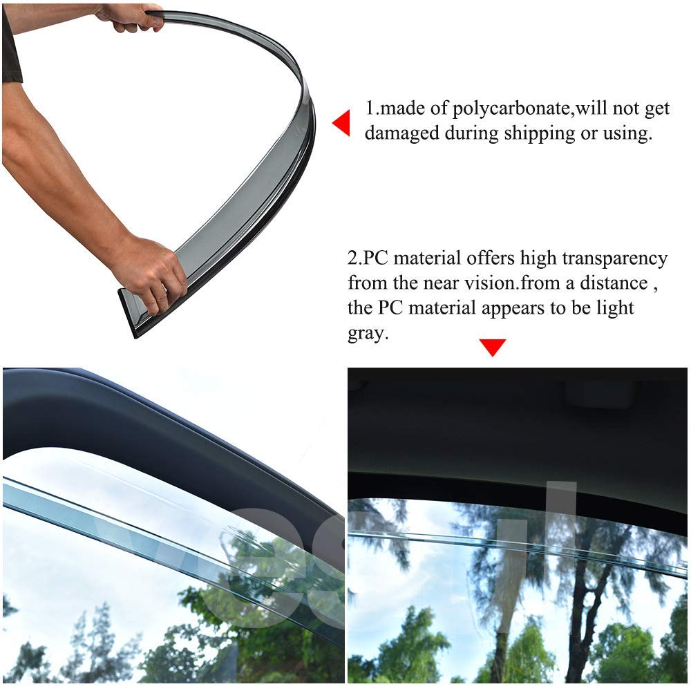 Vesul Retractable Cargo Cover Compatible with Nissan Murano 2015-2023 - Car Trunk Security & Privacy Cover, Window Wind Deflector, Chrome Trim Rain Guard Vent Visor Shield | Perfect for Road Trips, Grocery Hauling & Vehicle Protection