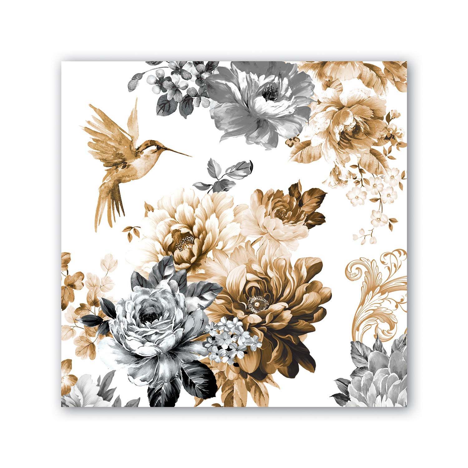 Michel Design Works Cocktail Napkins - Elegant Gardenia Floral Design, 4.5