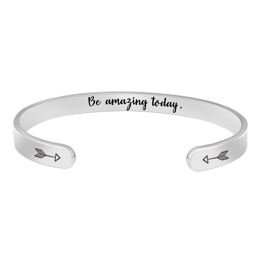 Inspirational Bracelets for Women - Motivational Mantra Jewelry Gifts for Mom, Daughter, Friend | Birthday, Graduation, Mother's Day Cuff Bangle | Perfect for Daily Wear, Special Occasions & Thoughtful Gifting