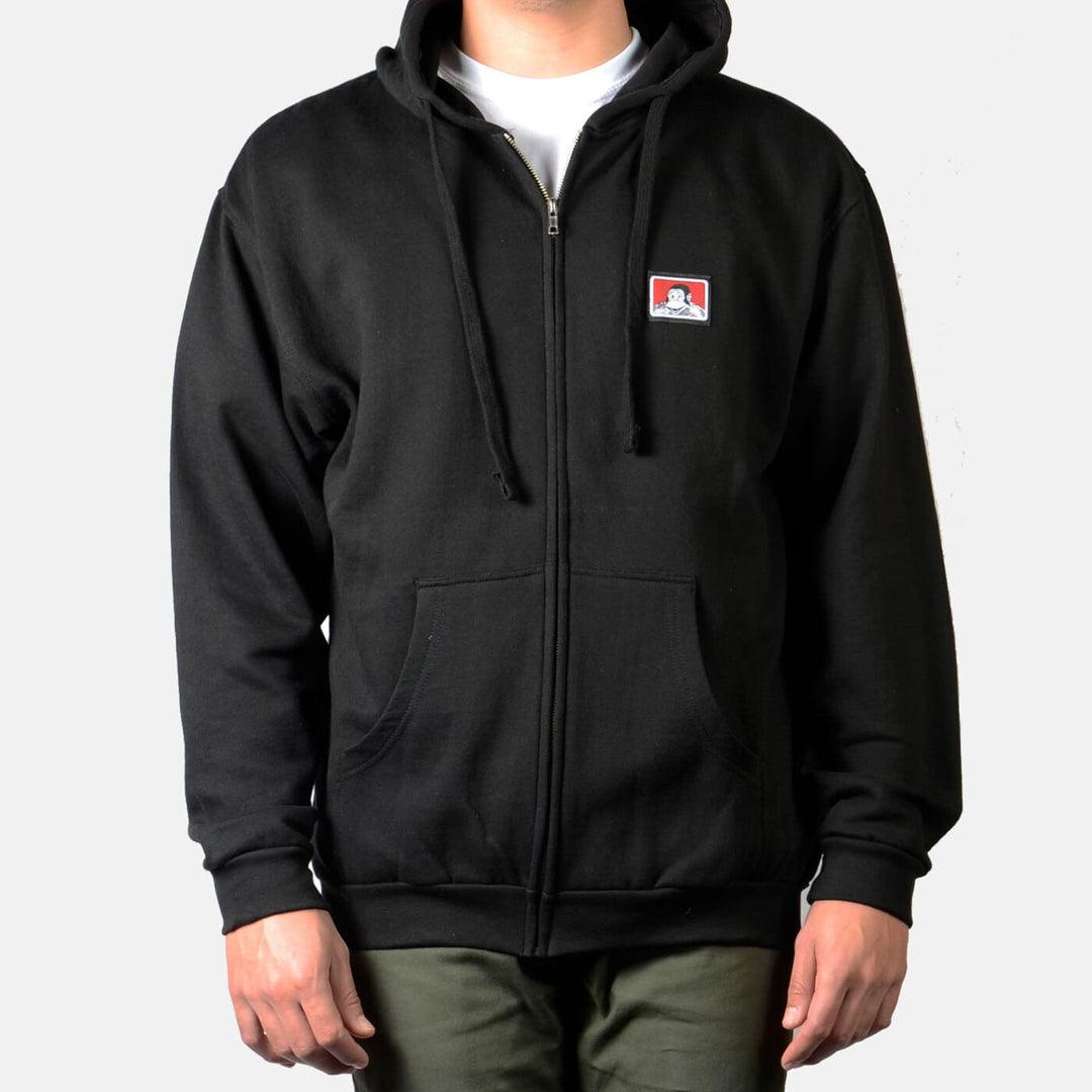 Men's Black Hooded Full Zip Sweatshirt - Lightweight Fleece Pullover for Casual Wear & Outdoor Activities