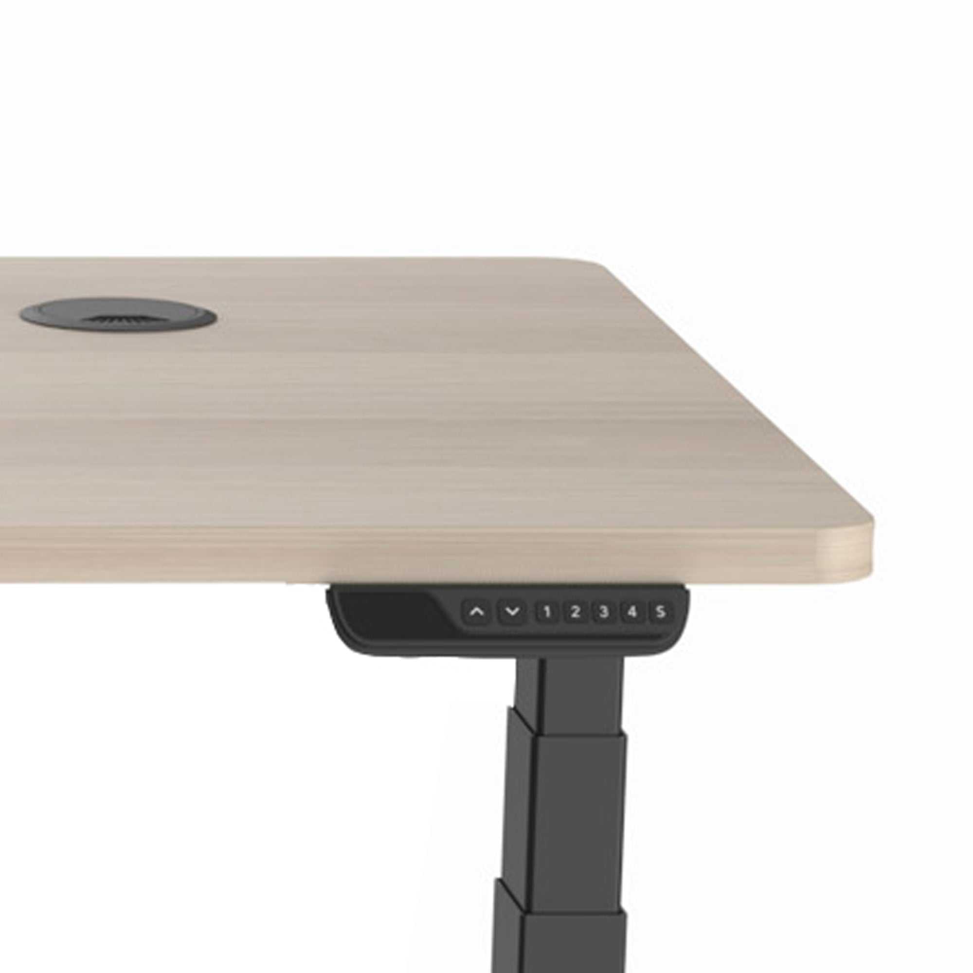 MARLO Single Workstation with Adjustable Height Lift - 1.4M Oak & Black Standing Desk for Home Office, Gaming & Study - Ergonomic Computer Desk for Work from Home & Small Spaces