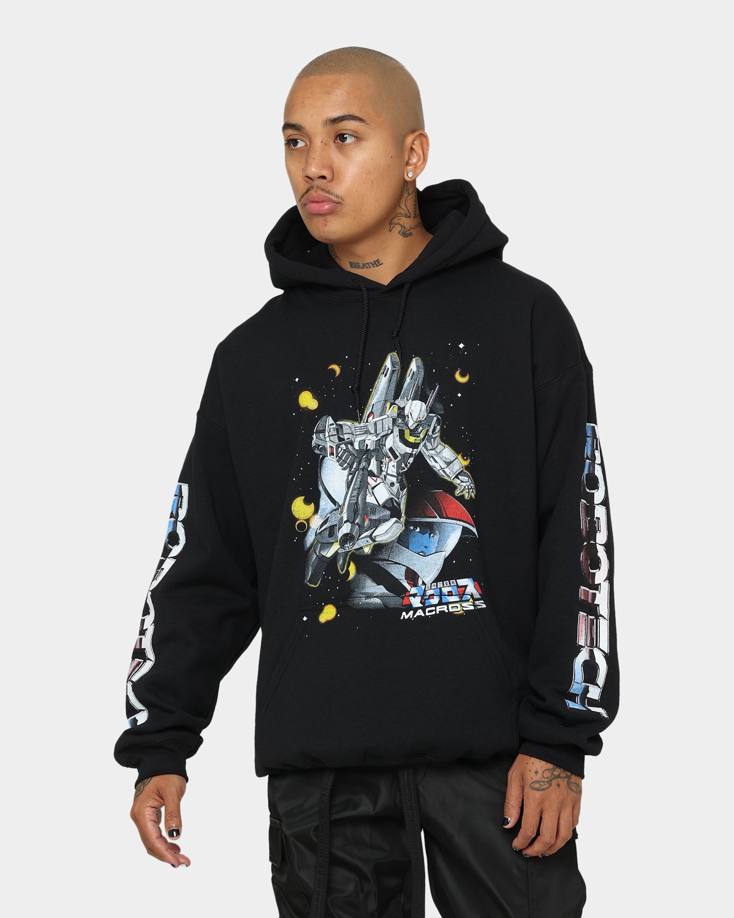 Robotech Macross Saga Hoodie - Black | American Thrift | Anime Streetwear for Cosplay & Casual Wear