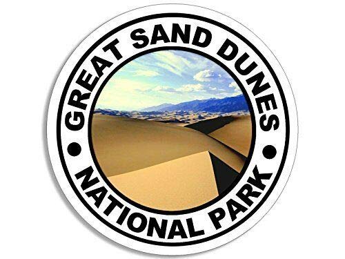 4x4 Inch Round Magnetic Vinyl Sticker - Great Sand Dunes National Park Souvenir for RV, Hiking & Outdoor Adventures | Waterproof Decal for Cars, Coolers & Travel Gear