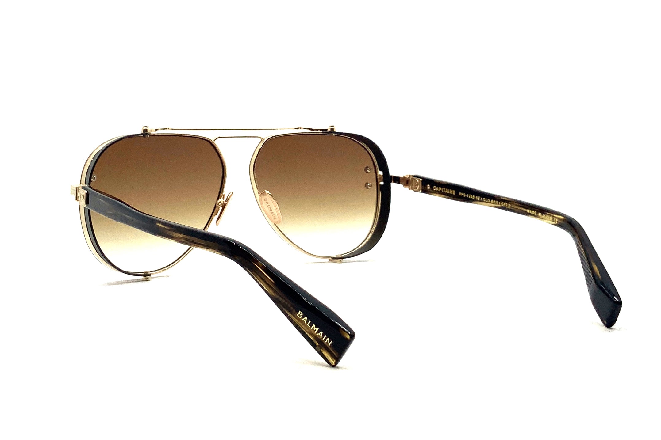 Balmain Capitaine Sunglasses Gold/Brown - Luxury Designer Shades for Men & Women - Perfect for Outdoor Activities, Travel & Fashion