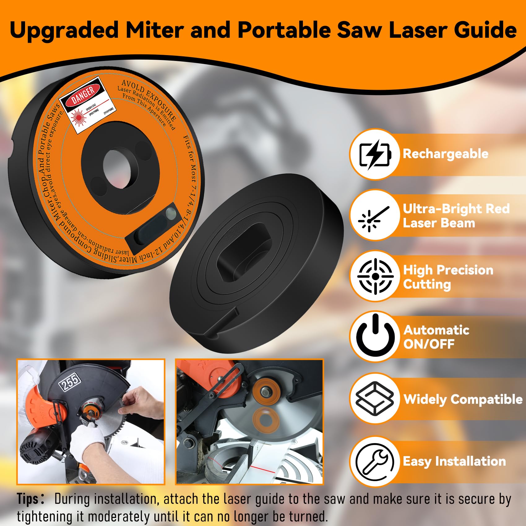 Rechargeable Miter Saw Laser Guide for 7-14