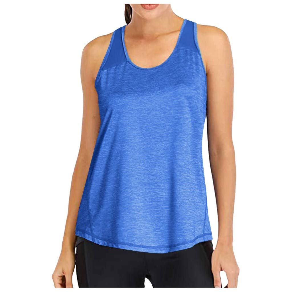 Women's Racerback Sleeveless Yoga Tank Top - Breathable Mesh Workout Shirt for Gym, Running & Fitness - Big Size White Athletic Shirt for Women