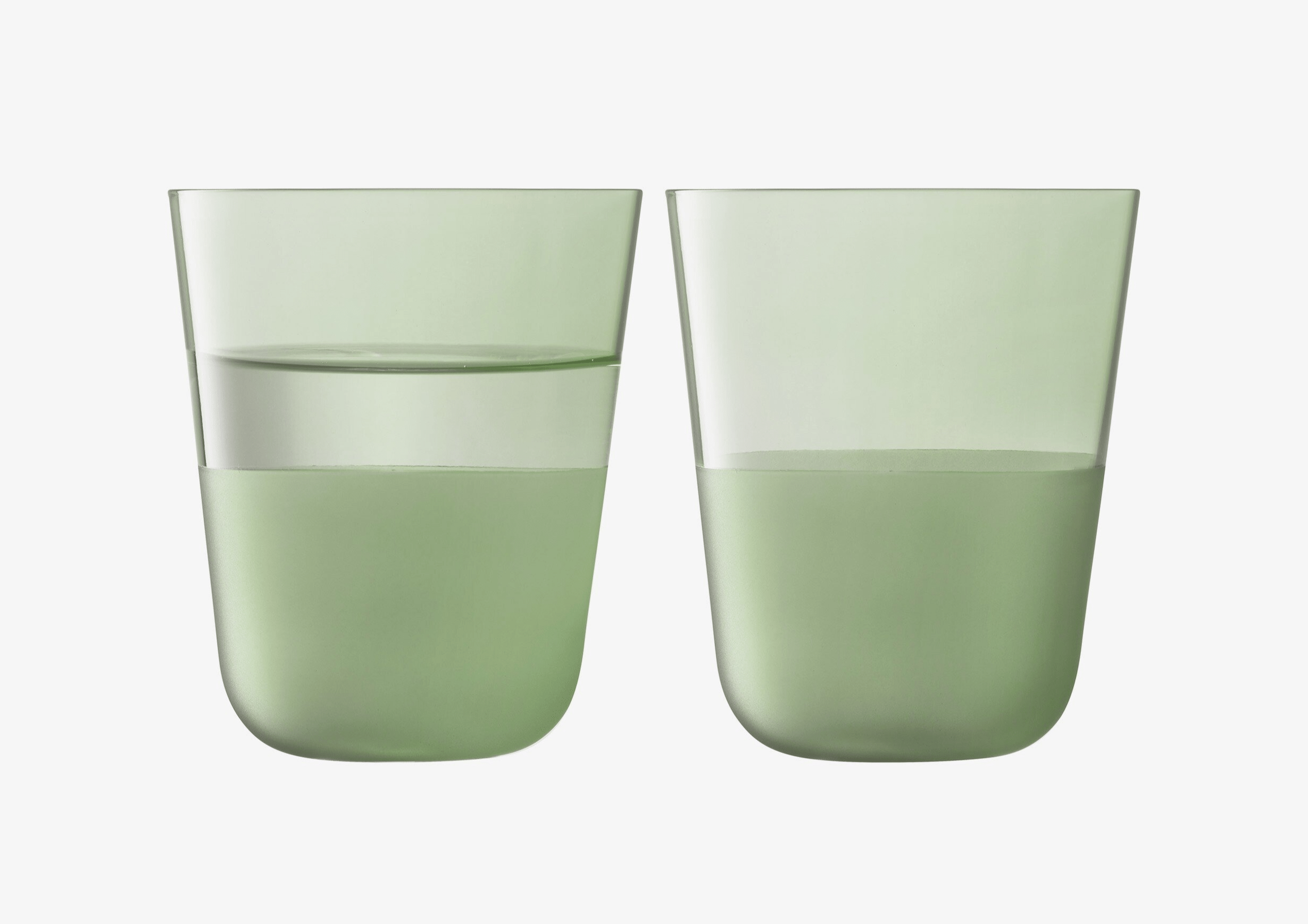 Arc Contrast Tumbler 13oz Moss Green - Set of 2 Insulated Stainless Steel Cups for Hot & Cold Drinks - Perfect for Coffee, Tea, Smoothies and Outdoor Activities