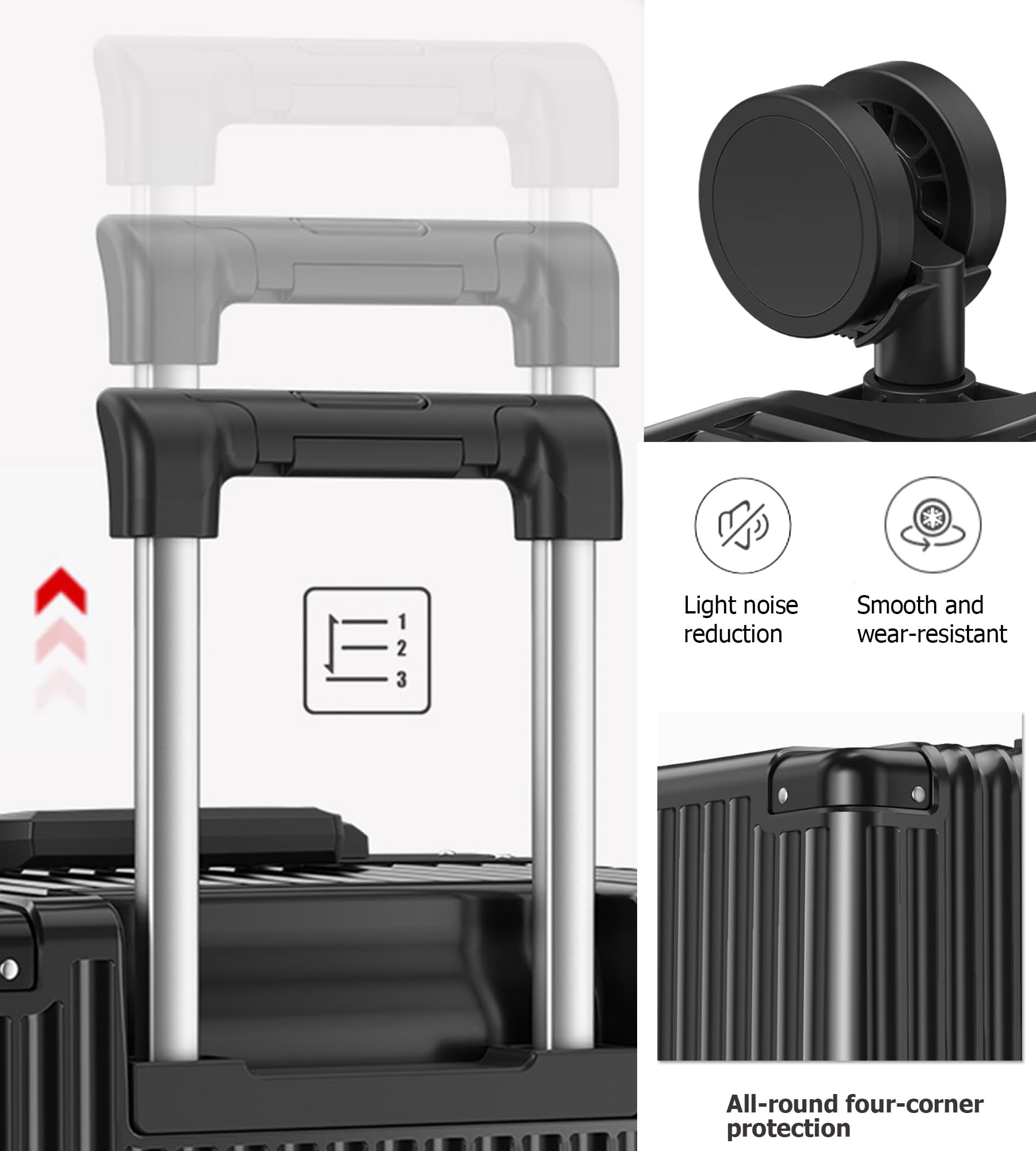 Feilario 29-Inch Aluminum Frame Hardside Spinner Luggage - Large Checked Suitcase with Removable Wheels, Zipperless Design, Cup Holder & Phone Holder - Perfect for Business Travel, Family Vacations & International Trips