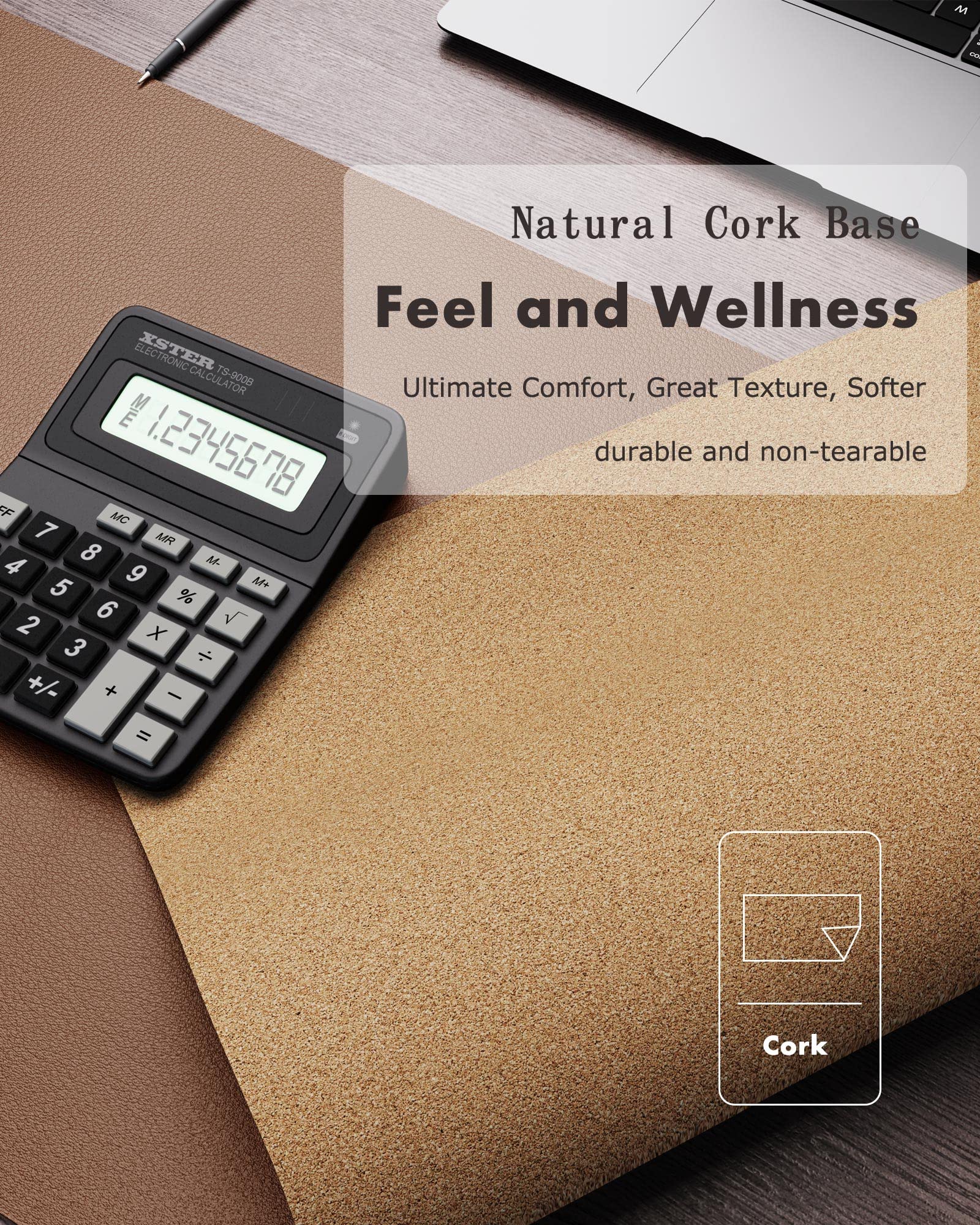 YSAGi Double-Sided Leather & Cork Desk Pad - 23.6