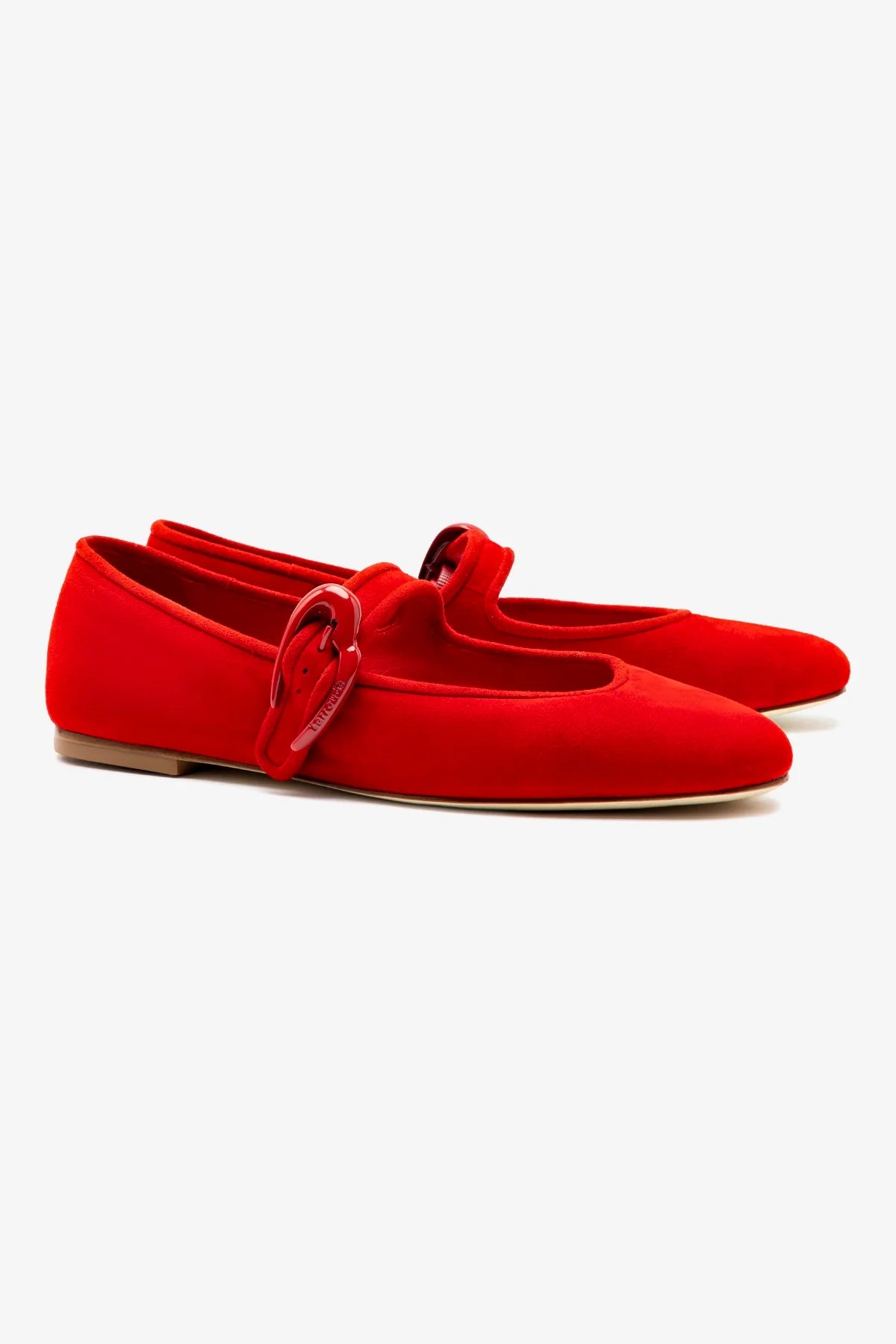 Verona Ballet Flat Shoes for Women - Comfortable Scarlet Suede Slip-On Loafers | Perfect for Work, Office, and Casual Outfits