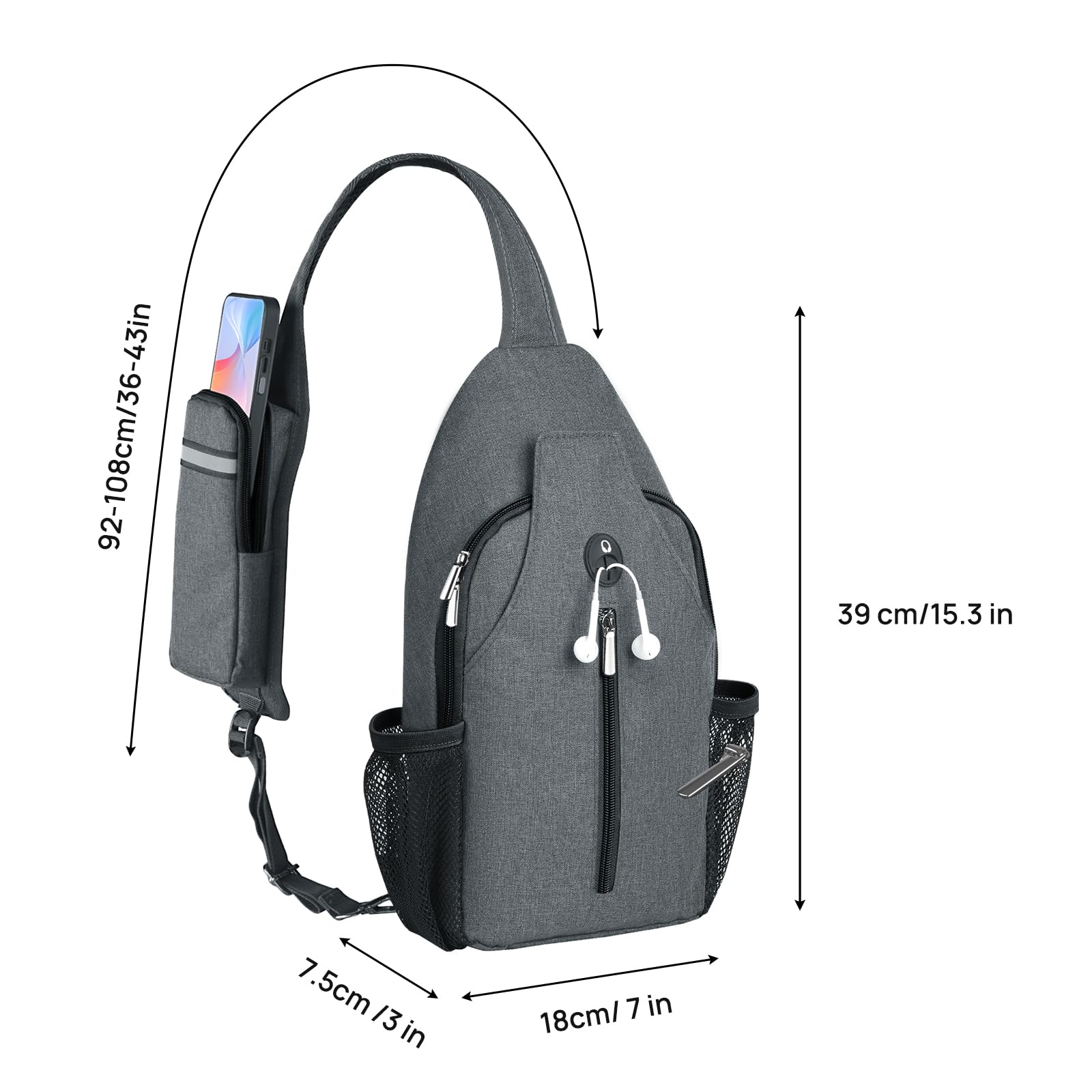 BROADREAM Anti Theft RFID Blocking Sling Backpack - Waterproof Crossbody Shoulder Bag for Travel, Hiking & Daily Use - Secure Chest Bag for Women & Men (2024 New) | Perfect for Commuting, Outdoor Adventures & City Exploration