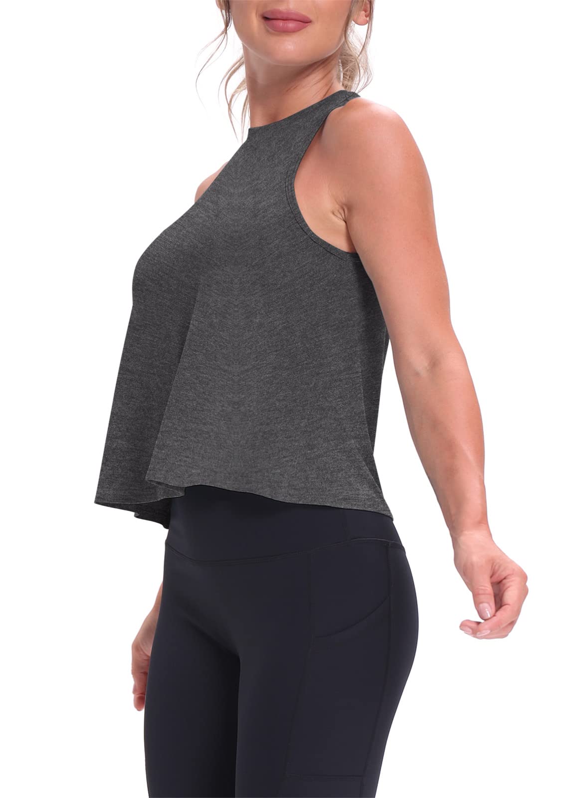 Women's Mippo Crop Tops - Breathable Workout Shirts & Flowy Athletic Tank Tops for Yoga, Running & Gym | Summer Fitness Apparel