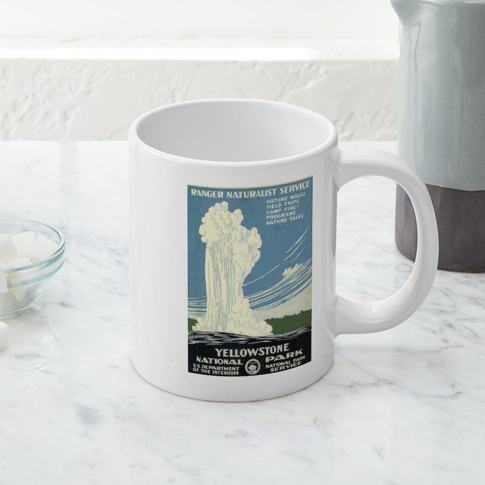 Yellowstone National Park 20 oz Ceramic Coffee Mug - Large Insulated Travel Cup for Hot & Cold Drinks - Perfect for Camping, Hiking, Office & Home Use